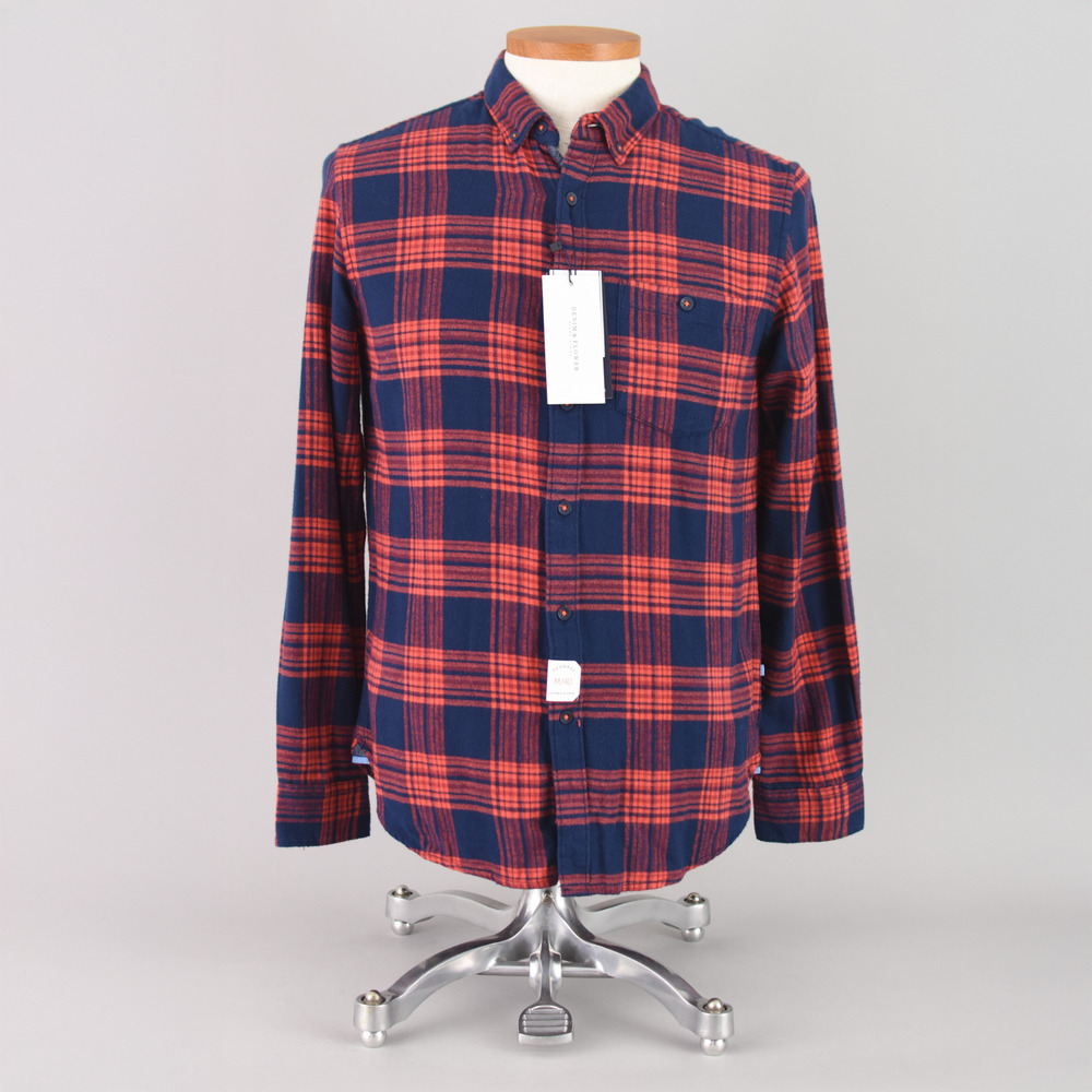 Denim & Flower Red Flannel Button Down Shirt NWT Men's Medium